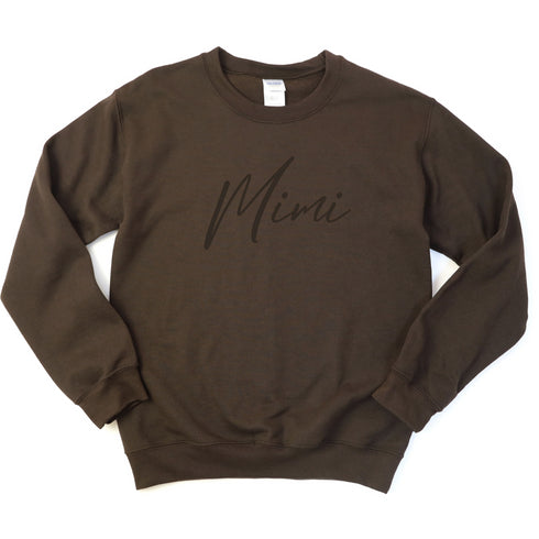 Mimi  Script Collegiate Sweatshirt (Multiple Colors)